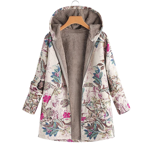 Giacca con cappuccio da donna a fiori - Image 4