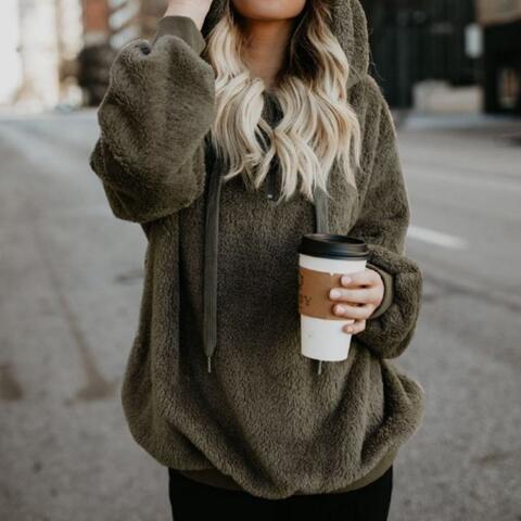 Giacca Felpa con Cappuccio Oversize da Donna - Image 3