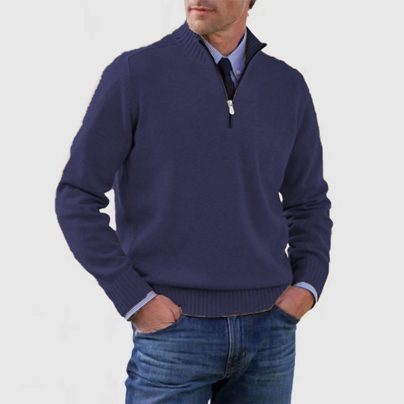 Maglione da uomo a manica lunga con zip corta - Image 5