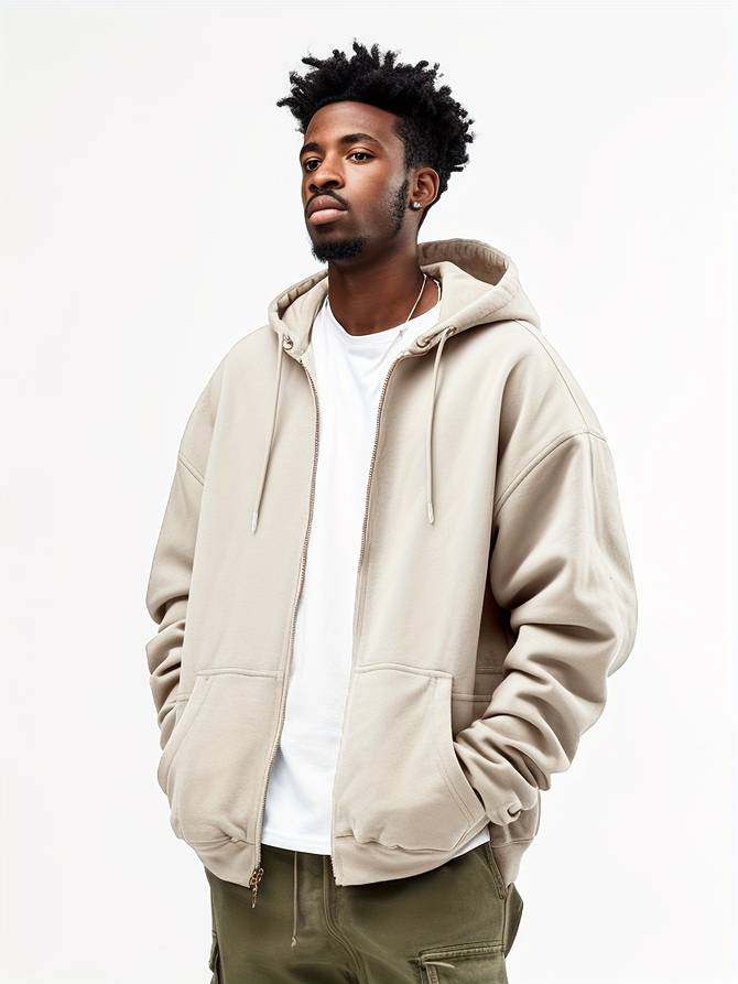 Giacca da uomo con cappuccio e zip intera - Image 3