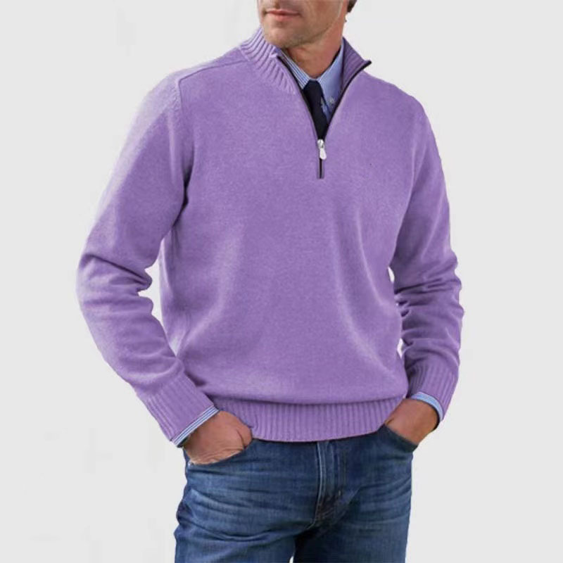 Maglione da uomo a manica lunga con zip corta - Image 12