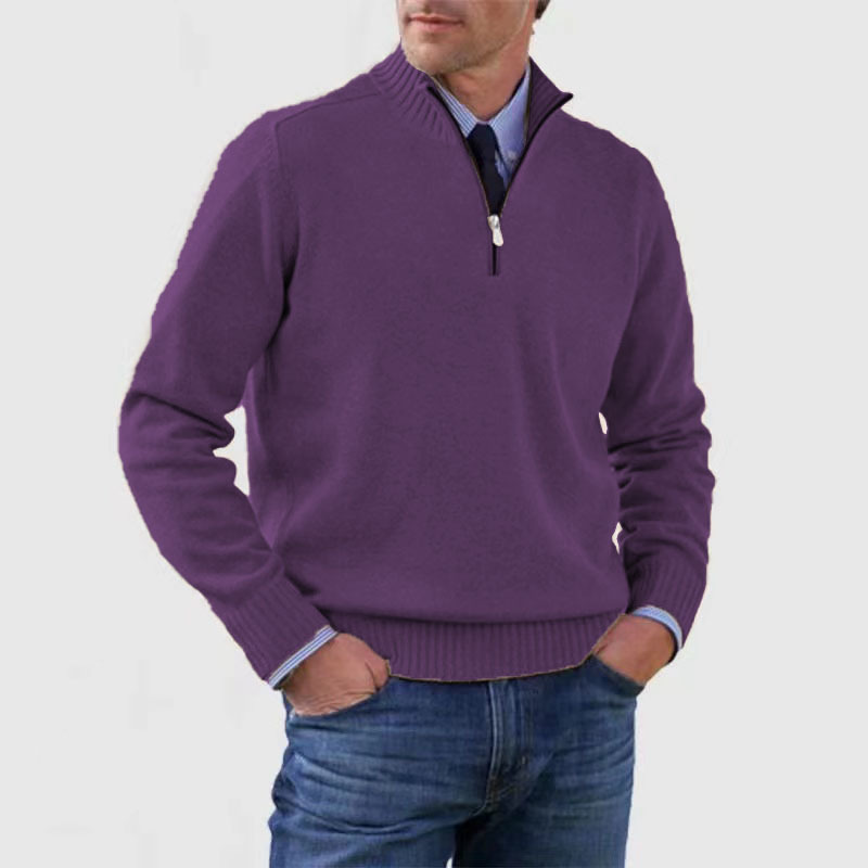 Maglione da uomo a manica lunga con zip corta - Image 13