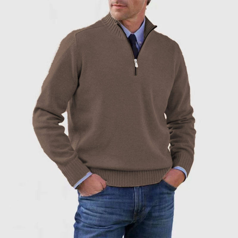Maglione da uomo a manica lunga con zip corta - Image 11