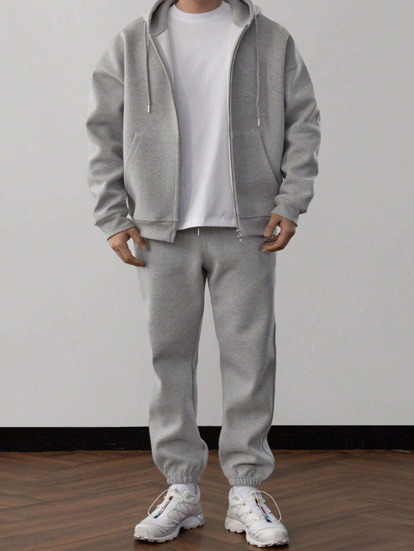 Completo da jogging con felpa da uomo con zip - Image 7