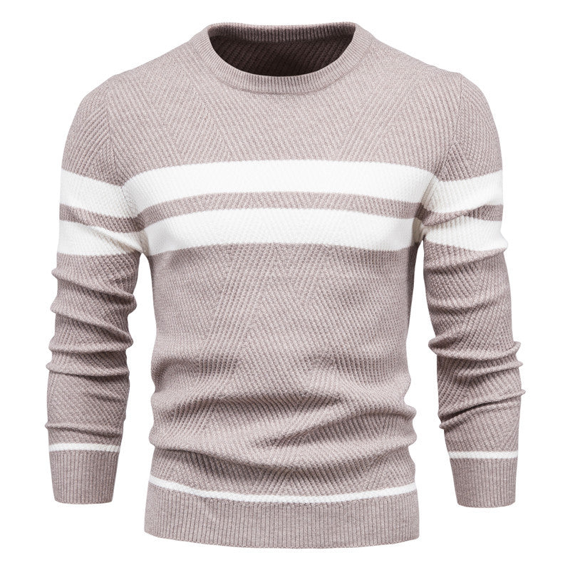 Maglione da Uomo a Righe con Girocollo - Image 10