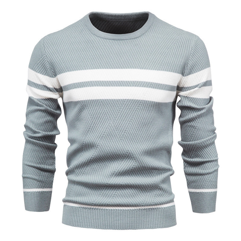 Maglione da Uomo a Righe con Girocollo - Image 3