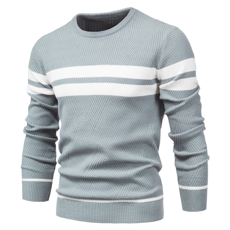 Maglione da Uomo a Righe con Girocollo - Image 2