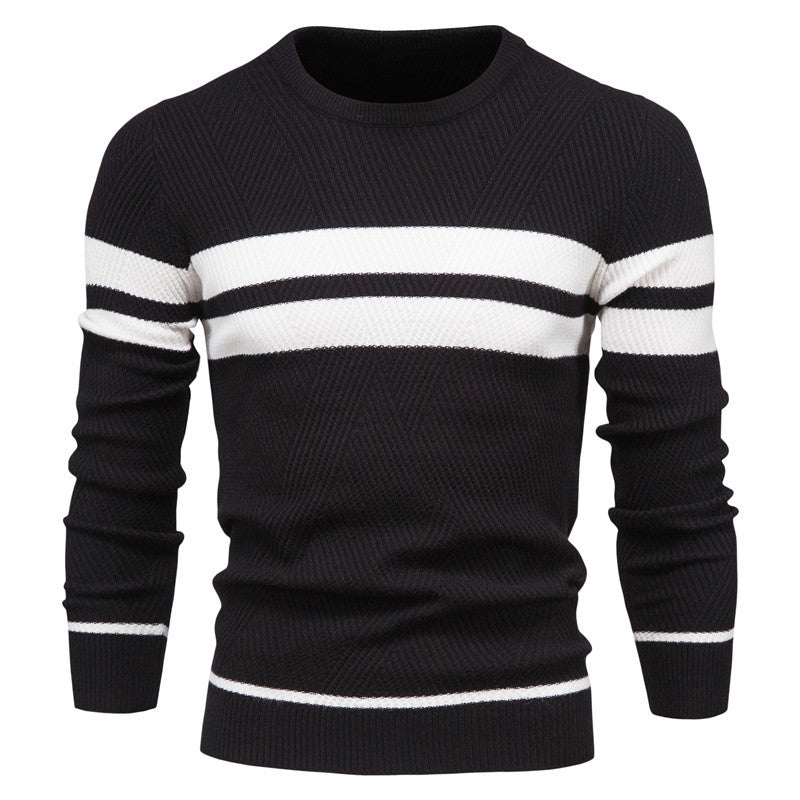 Maglione da Uomo a Righe con Girocollo - Image 9