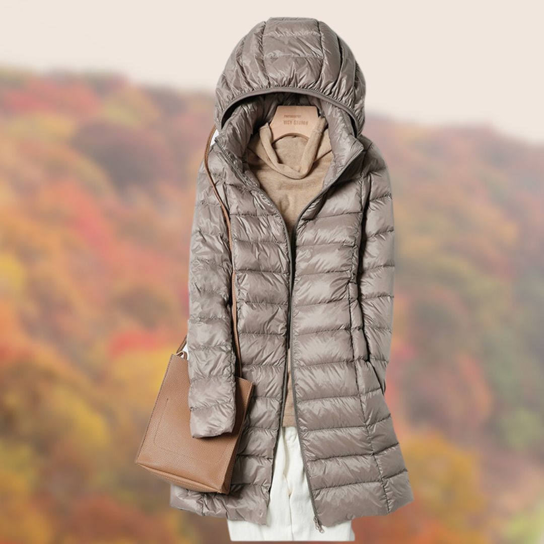 Cappotto Lungo Piumino con Cappuccio da Donna - Image 3