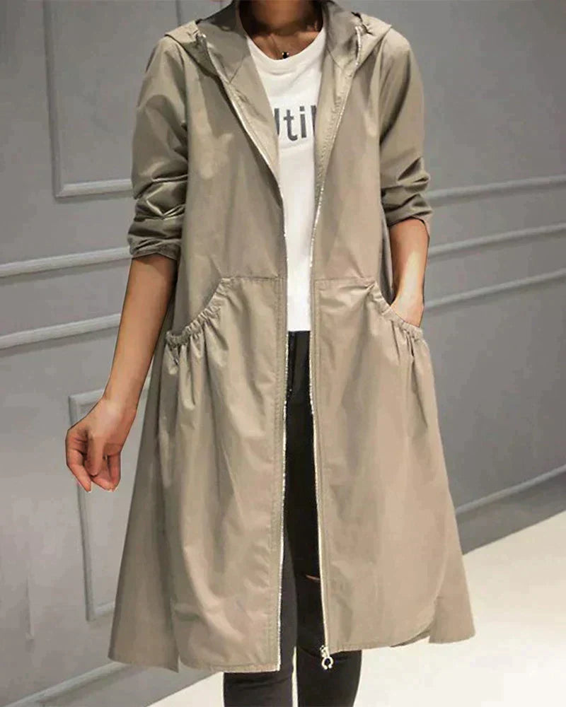 Cappotto Lungo con Cappuccio da Donna - Image 2
