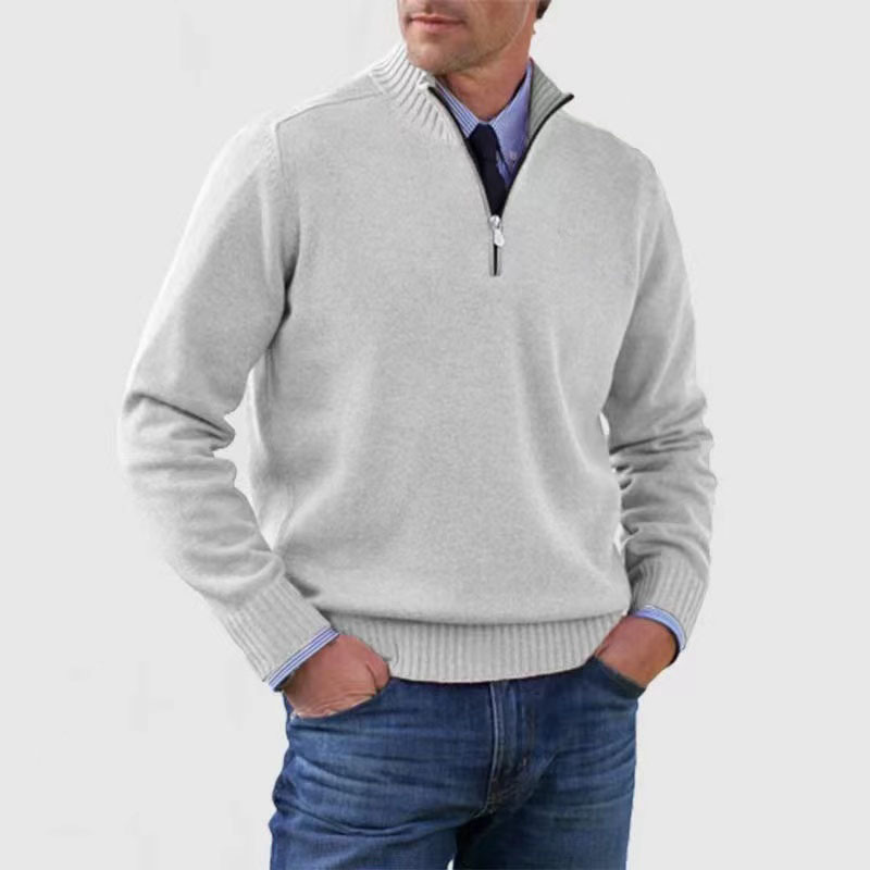 Maglione da uomo a manica lunga con zip corta - Image 4