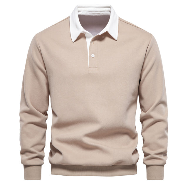 Maglione da uomo con colletto button-down a maniche lunghe - Image 7