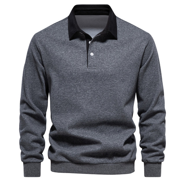 Maglione da uomo con colletto button-down a maniche lunghe - Image 6
