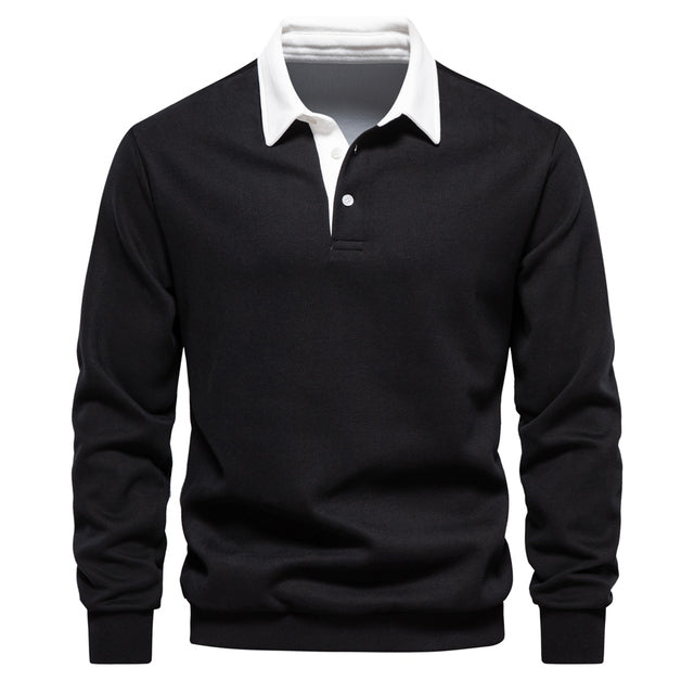 Maglione da uomo con colletto button-down a maniche lunghe - Image 5