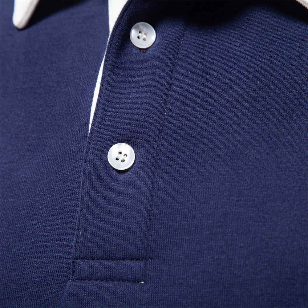 Maglione da uomo con colletto button-down a maniche lunghe - Image 3