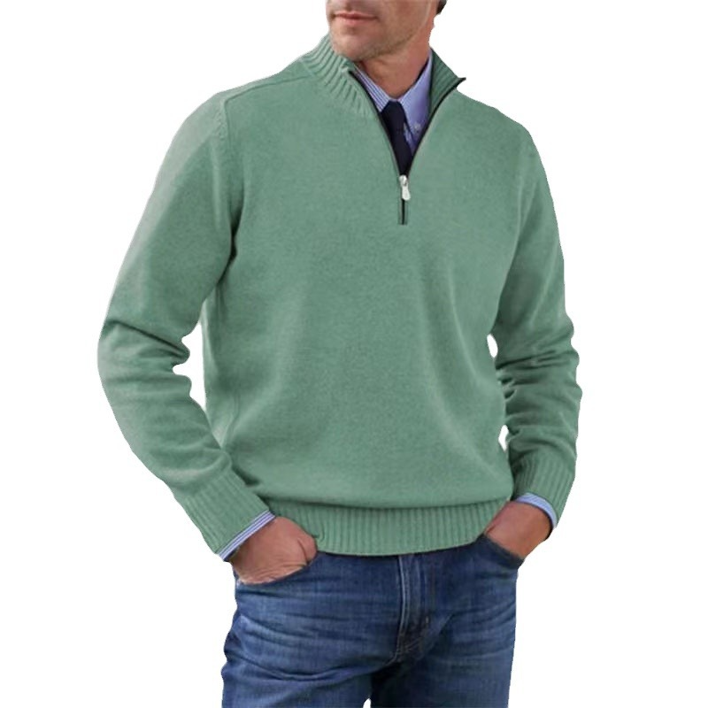 Maglione da uomo a manica lunga con zip corta - Image 9