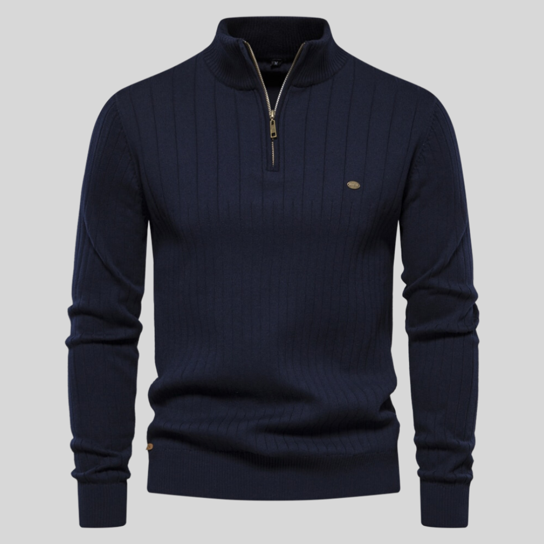 Maglione da Uomo con Collo alla Coreana e Zip Corta - Image 10