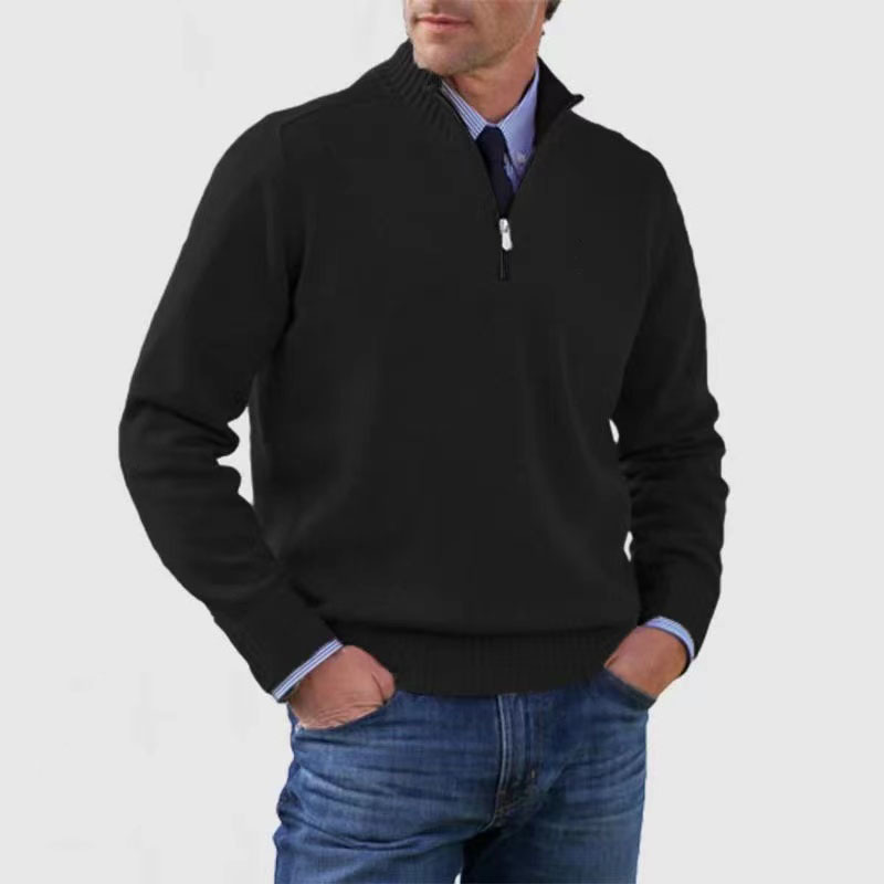 Maglione da uomo a manica lunga con zip corta - Image 3