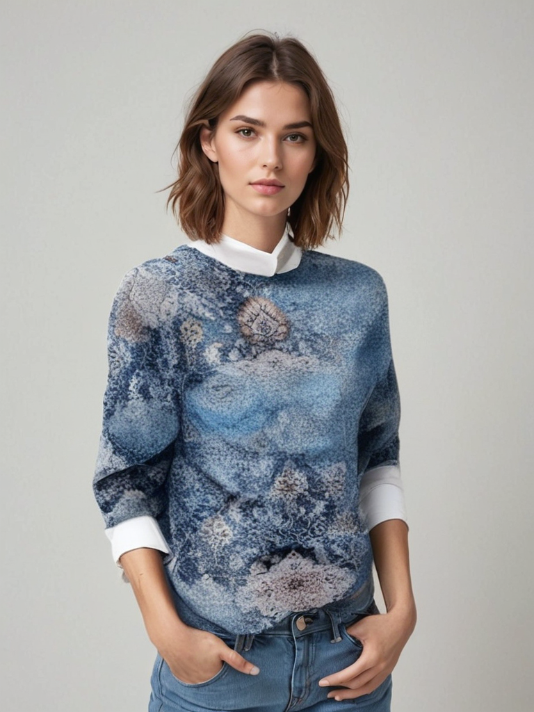 Maglione da Donna Stampato con Vestibilità Rilassata - Image 3