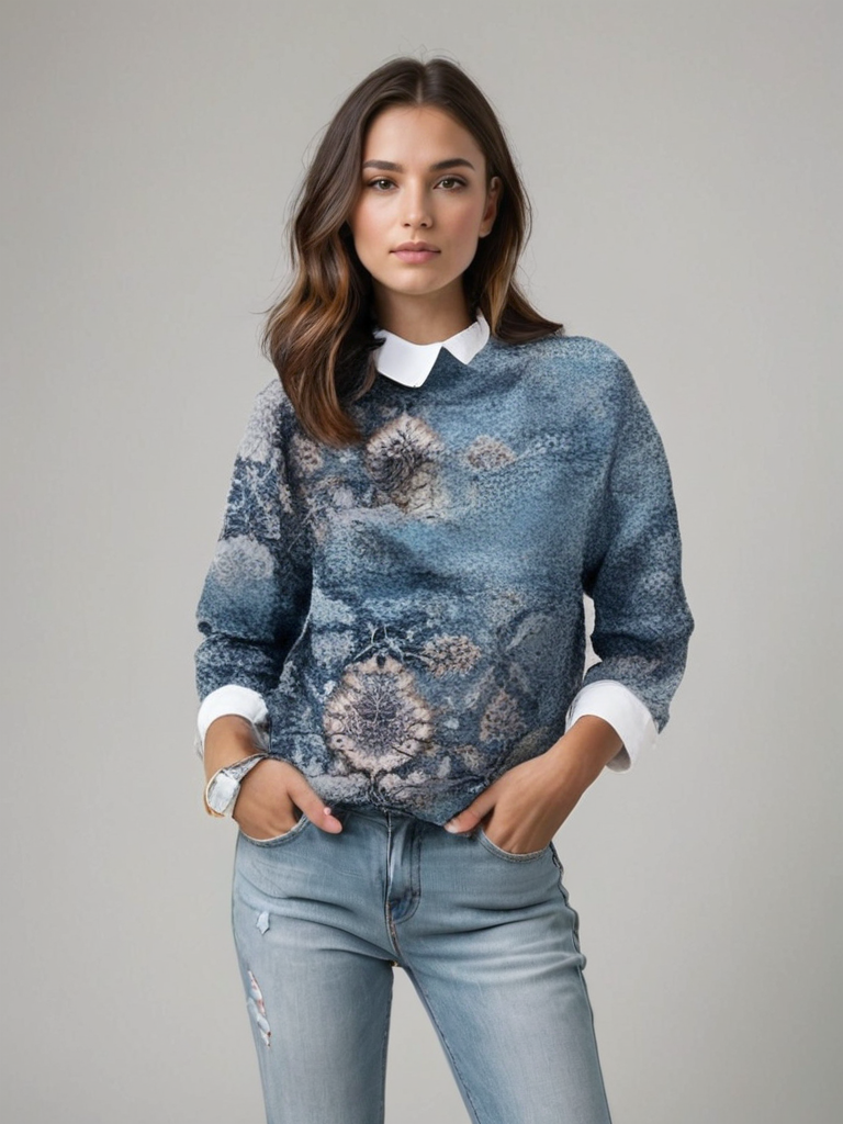 Maglione da Donna Stampato con Vestibilità Rilassata - Image 2