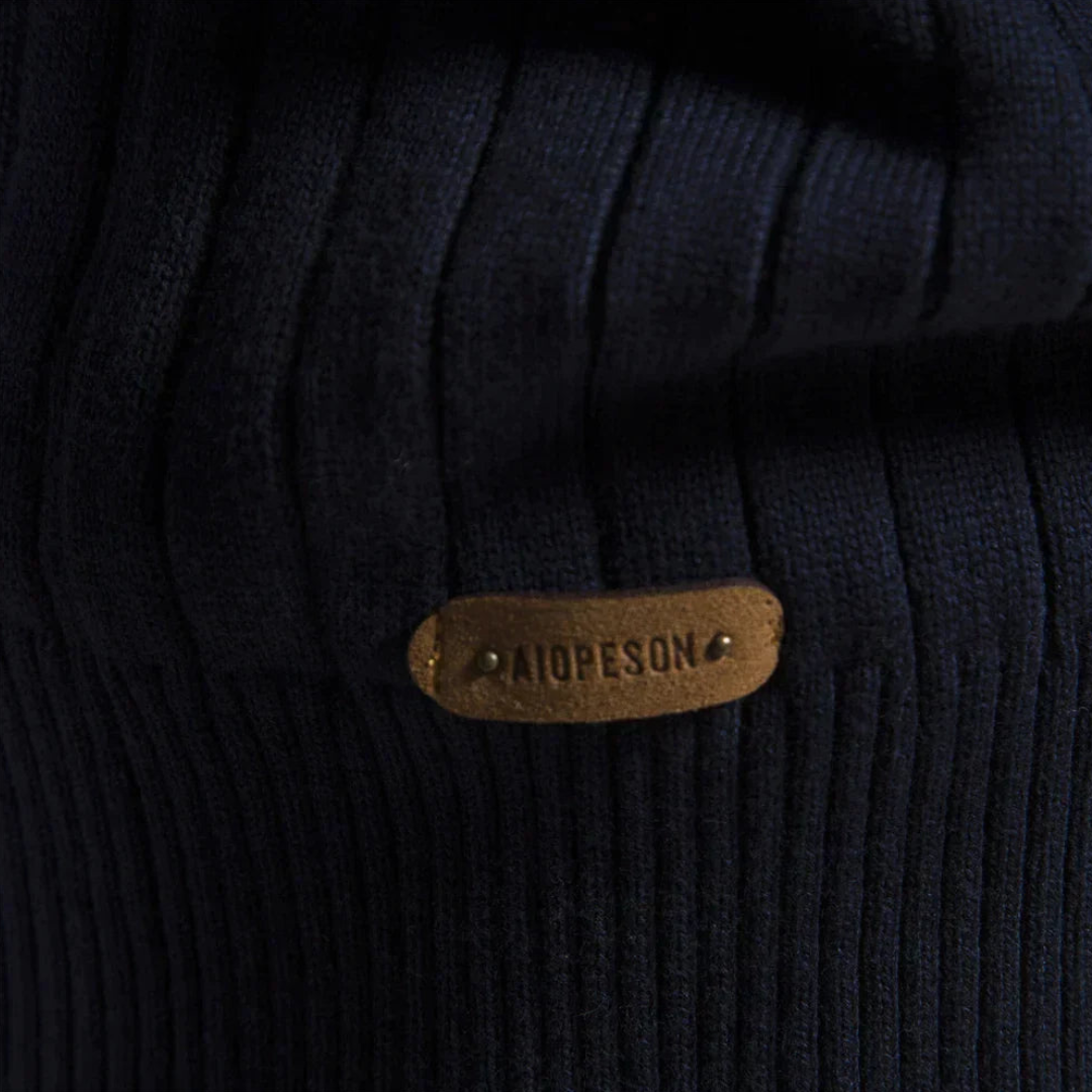 Maglione da Uomo con Collo alla Coreana e Zip Corta - Image 4