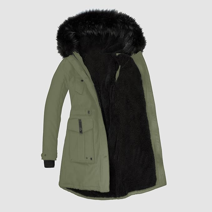 Parka Invernale da Donna con Cappuccio in Pelliccia - Image 6