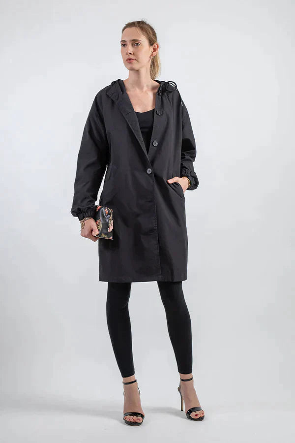 Cappotto da Donna con Cappuccio e Coulisse in Vita - Image 9