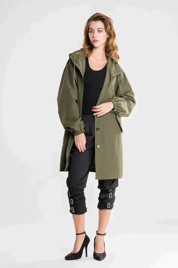 Cappotto da Donna con Cappuccio e Coulisse in Vita - Image 10
