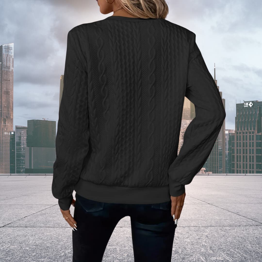 Maglione da donna a trecce con zip corta - Image 8