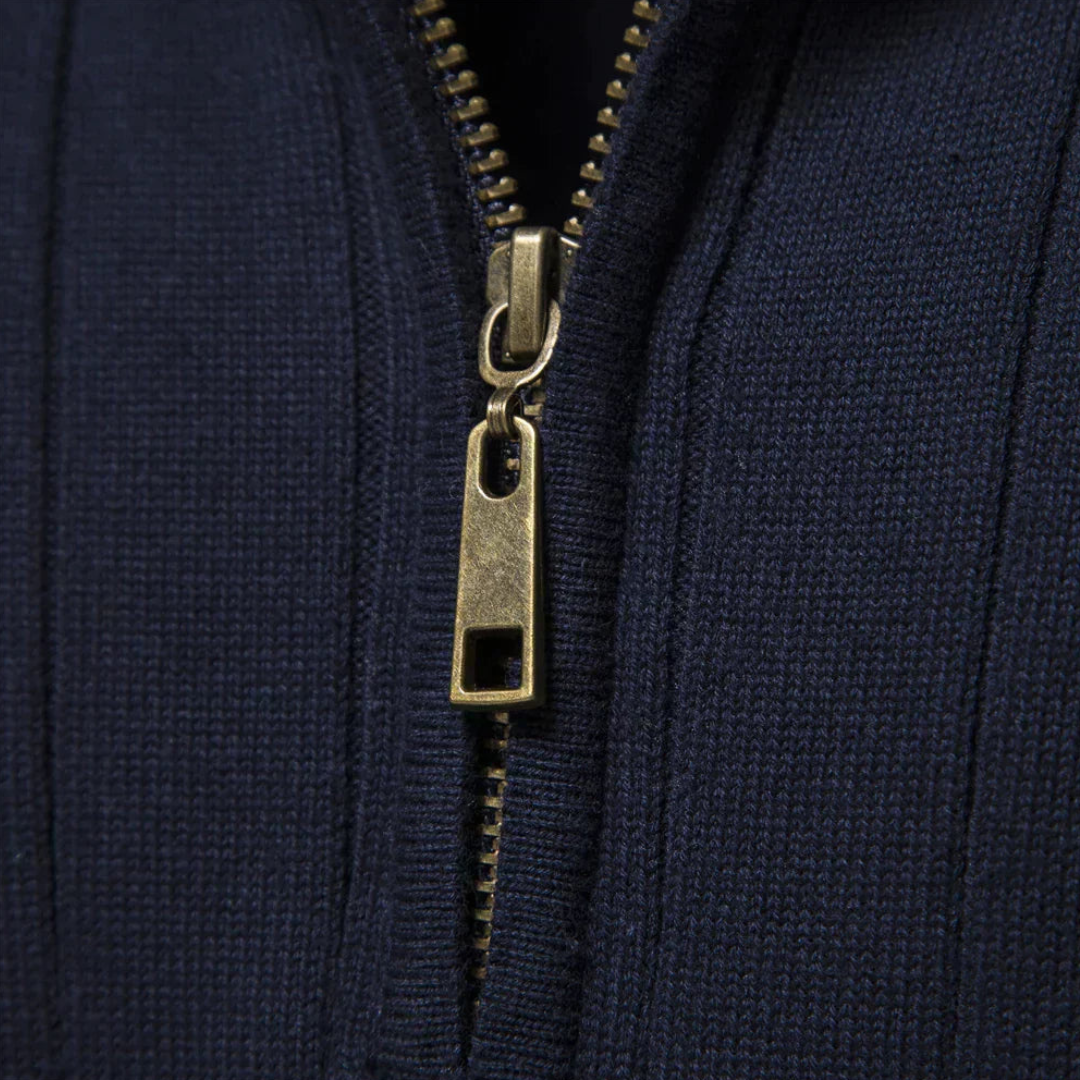 Maglione da Uomo con Collo alla Coreana e Zip Corta - Image 5