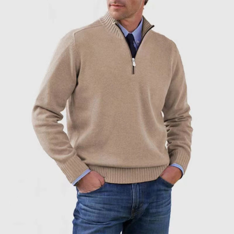 Maglione da uomo a manica lunga con zip corta - Image 7