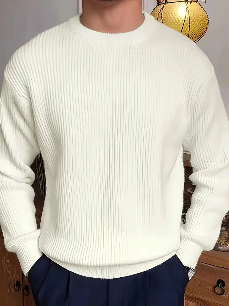 Maglione da Uomo Girocollo in Maglia a Coste - Image 5