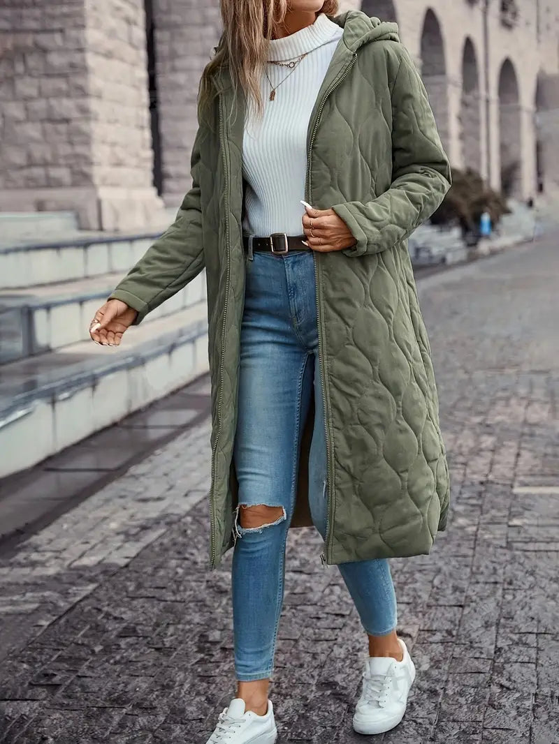Cappotto trapuntato da donna con cappuccio - Image 5