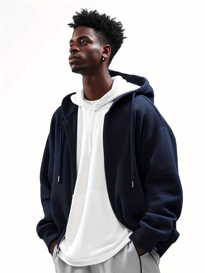 Giacca da uomo con cappuccio e zip intera - Image 11