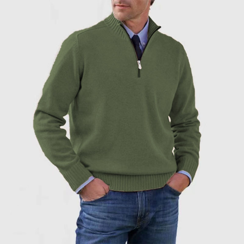 Maglione da uomo a manica lunga con zip corta - Image 10