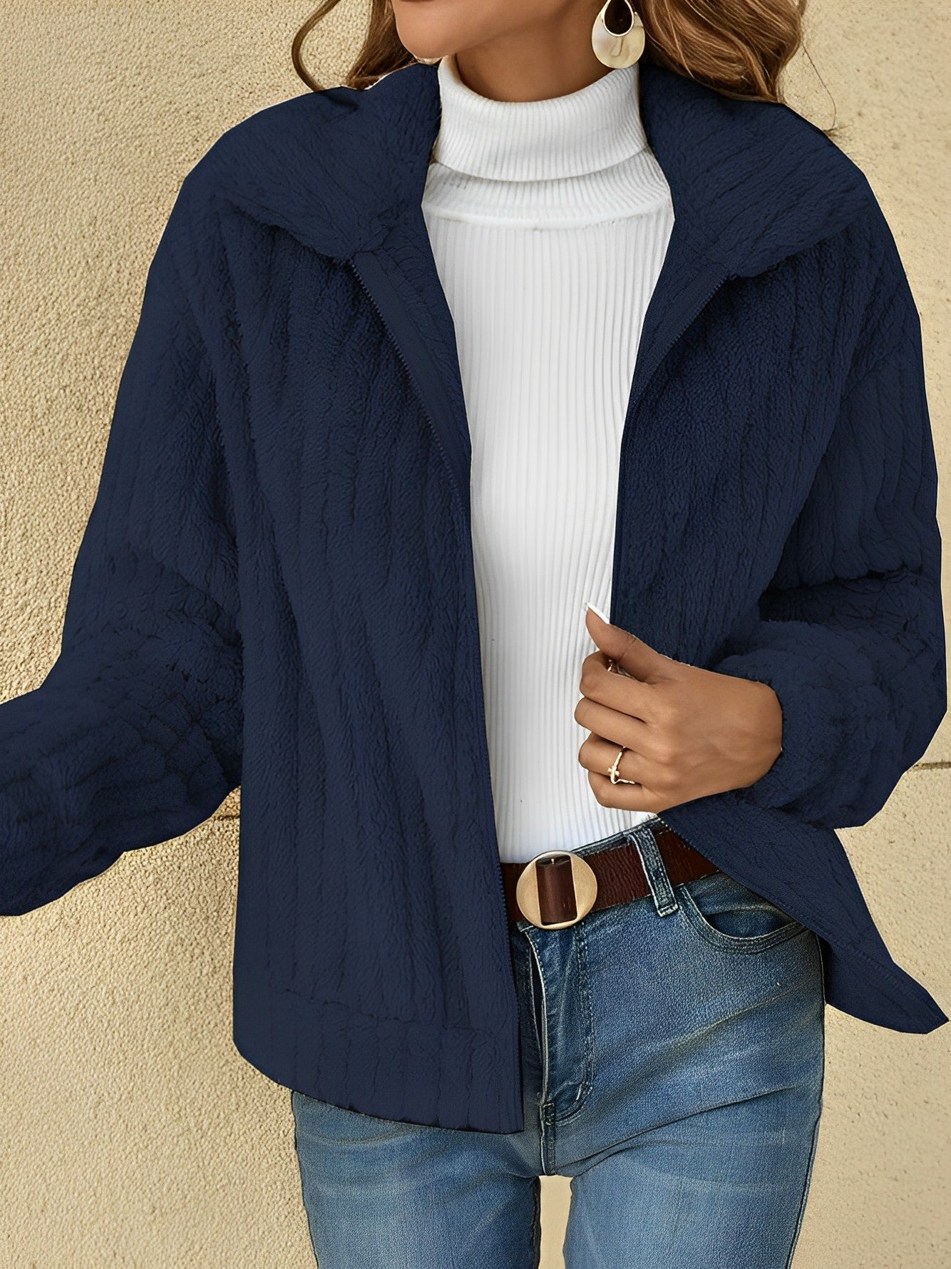 Giacca da donna con zip dal taglio rilassato - Image 2