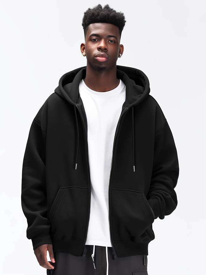 Giacca da uomo con cappuccio e zip intera - Image 8