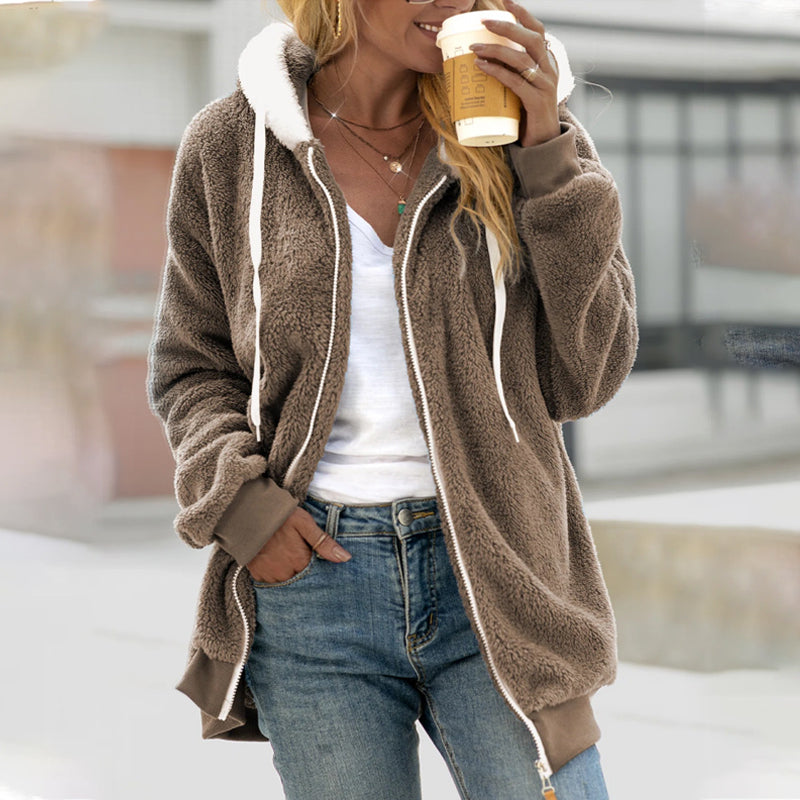 Giacca da donna con cappuccio e zip - Image 3