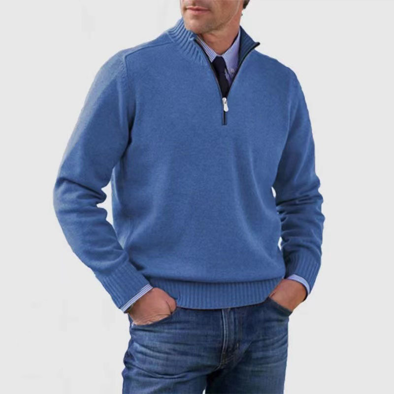 Maglione da uomo a manica lunga con zip corta - Image 6