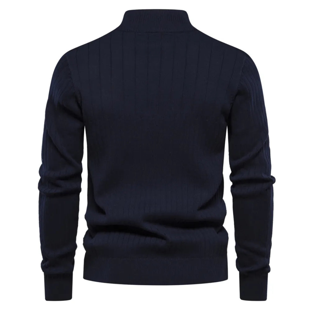 Maglione da Uomo con Collo alla Coreana e Zip Corta - Image 2