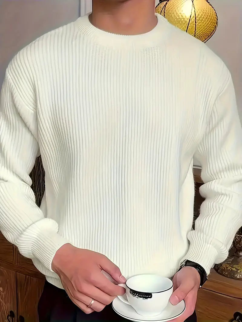 Maglione da Uomo Girocollo in Maglia a Coste - Image 3