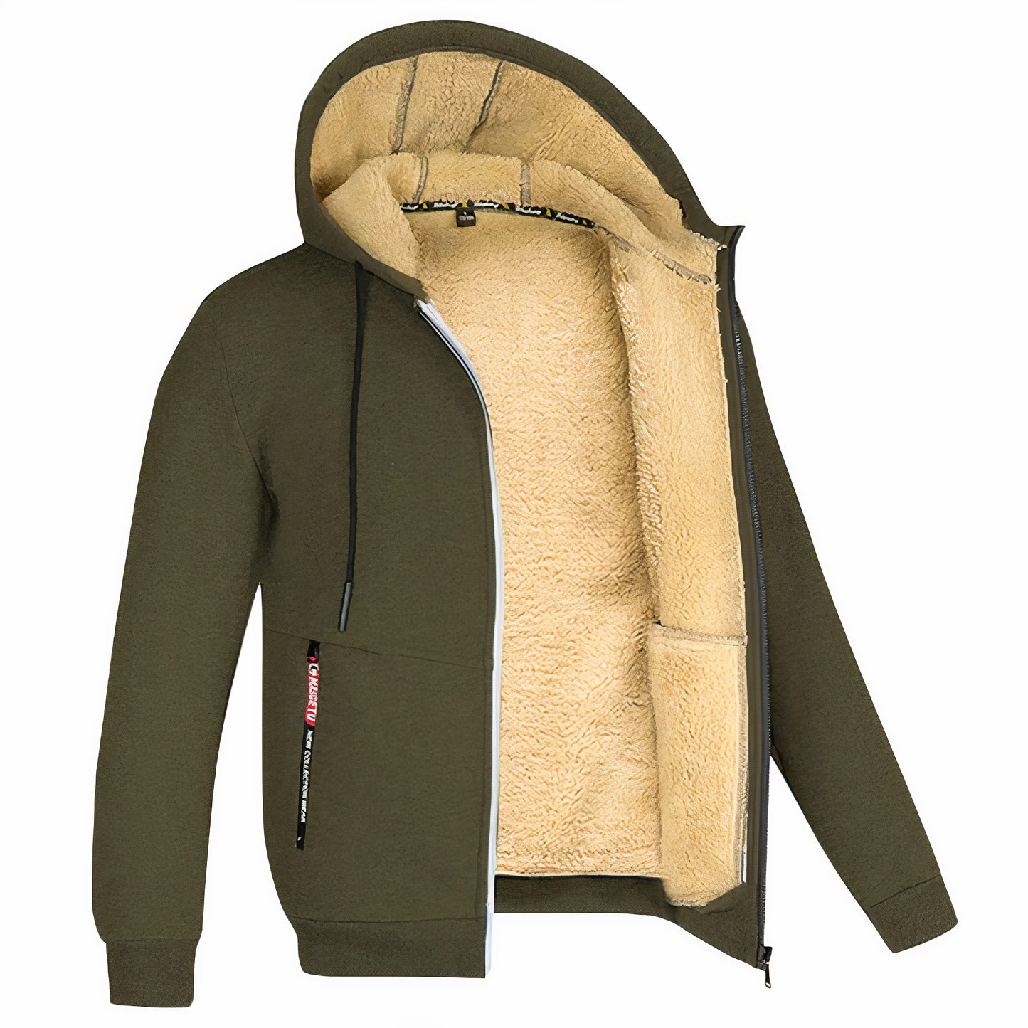 Giacca da uomo con cappuccio e fodera in sherpa - Image 2