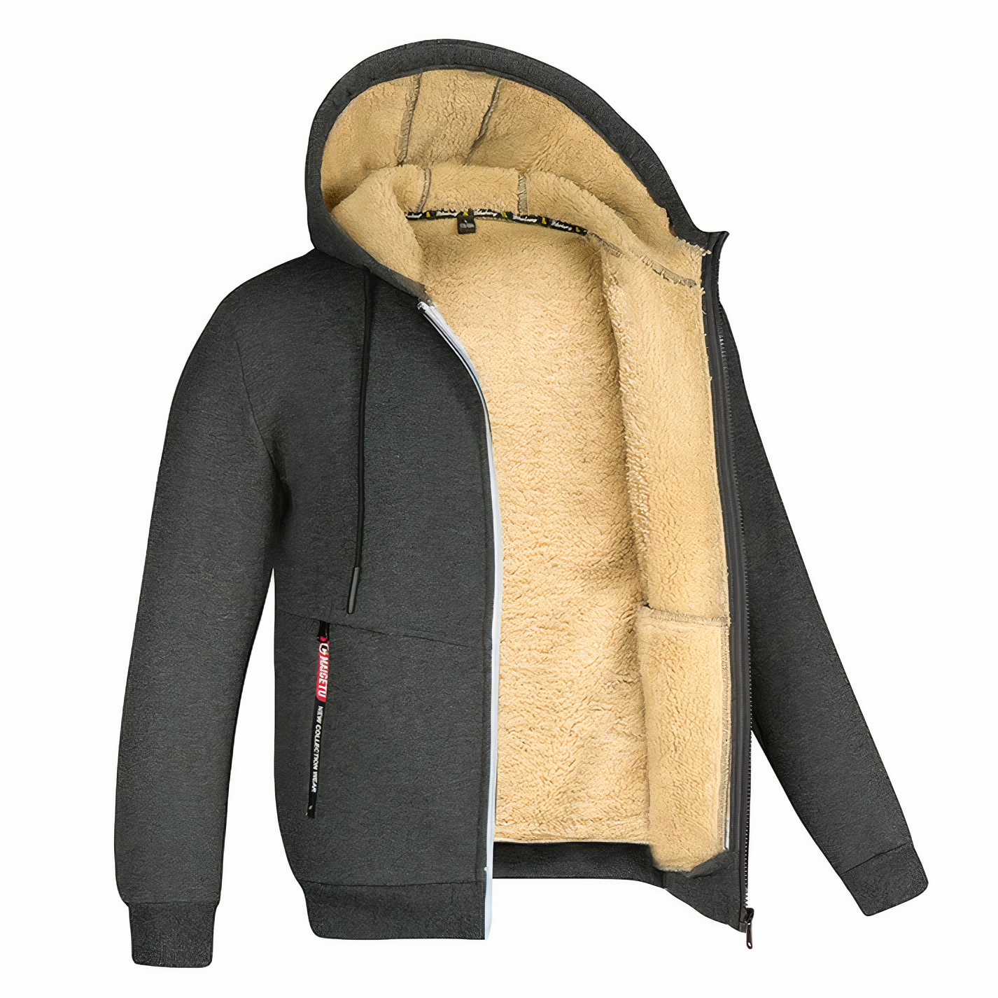 Giacca da uomo con cappuccio e fodera in sherpa - Image 8