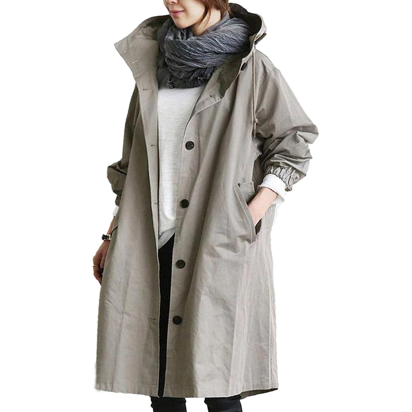 Cappotto Lungo con Cappuccio da Donna - Image 4