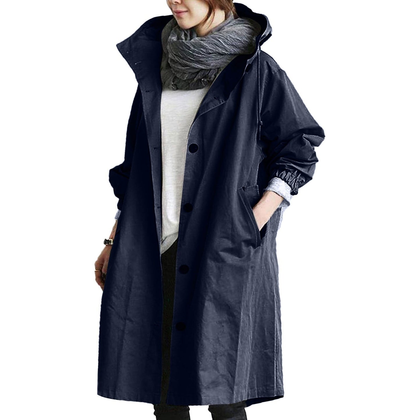 Cappotto Lungo con Cappuccio da Donna - Image 3