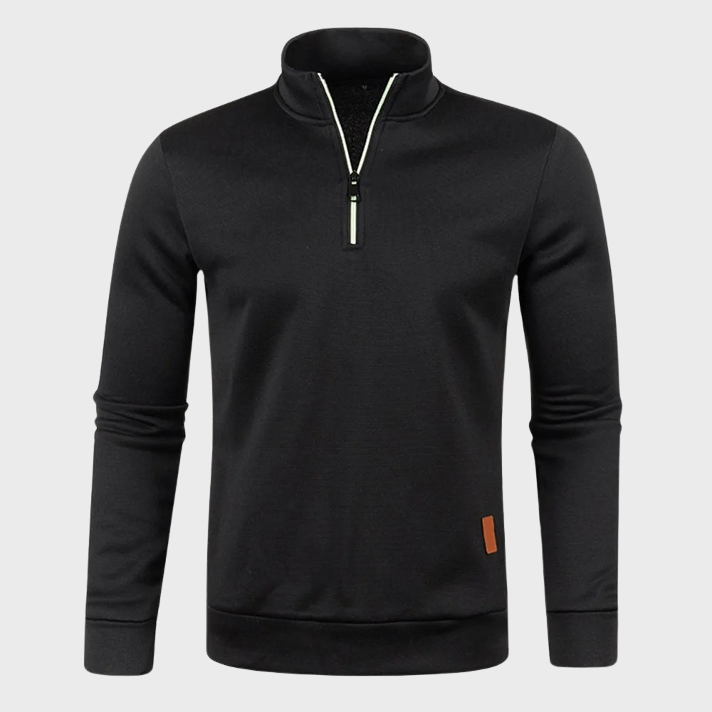 Maglione da uomo con zip corta a un quarto - Image 3