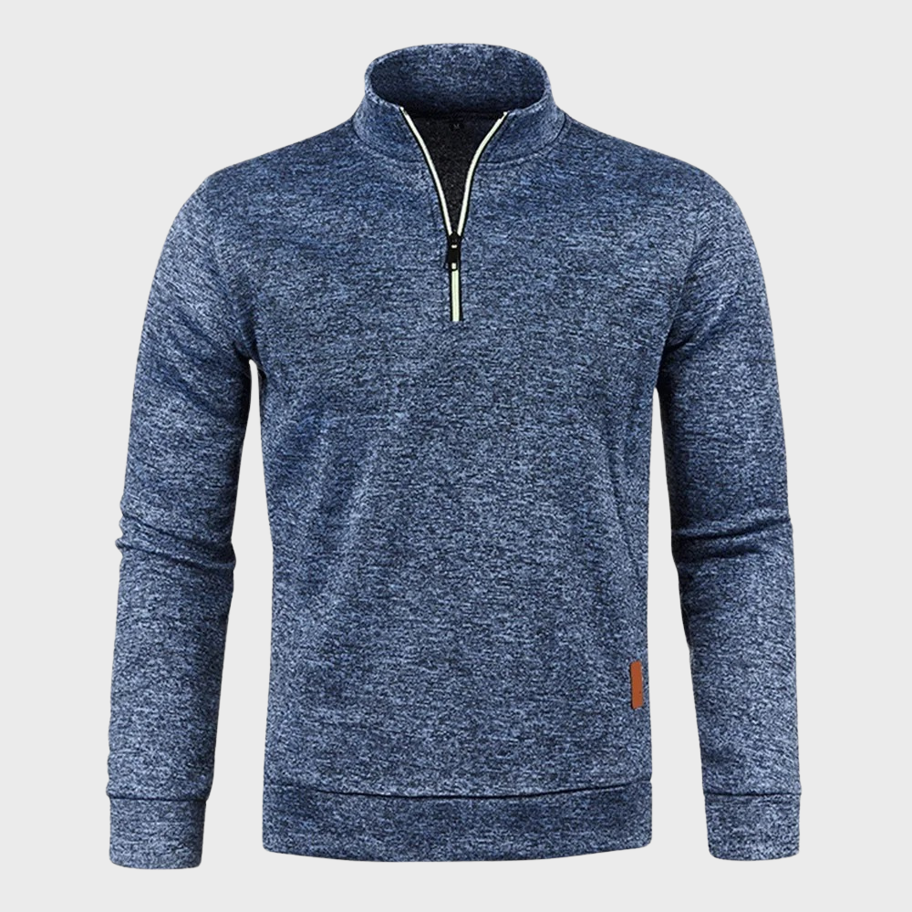 Maglione da uomo con zip corta a un quarto - Image 1