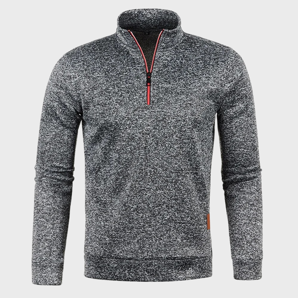 Maglione da uomo con zip corta a un quarto - Image 7