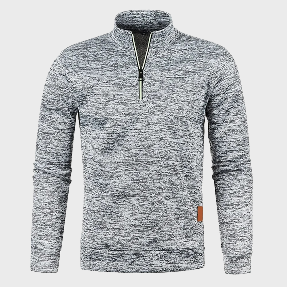 Maglione da uomo con zip corta a un quarto - Image 6