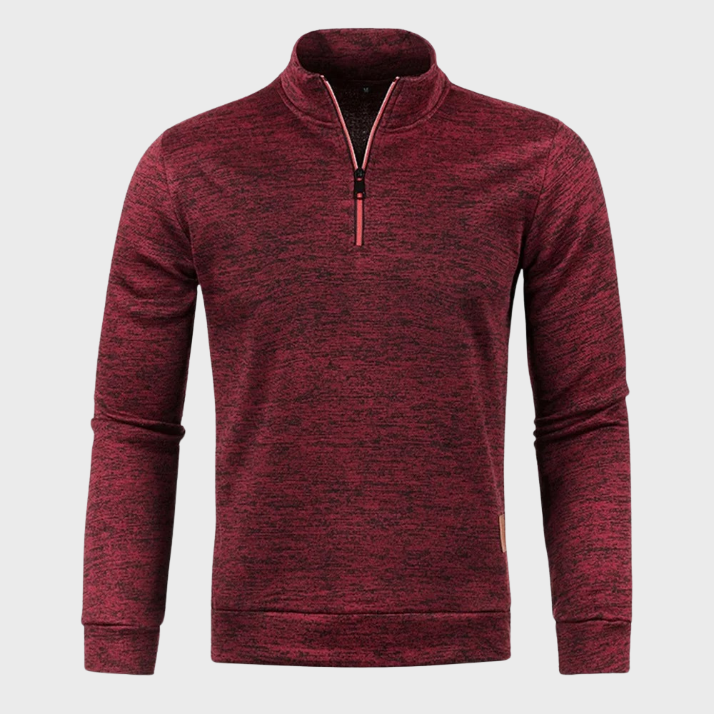 Maglione da uomo con zip corta a un quarto - Image 8